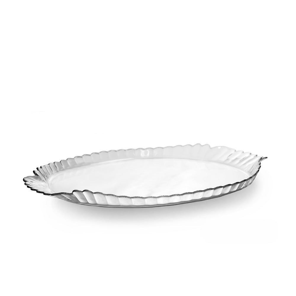 Oval Glass Serving Plate - 36.5 x 28cm