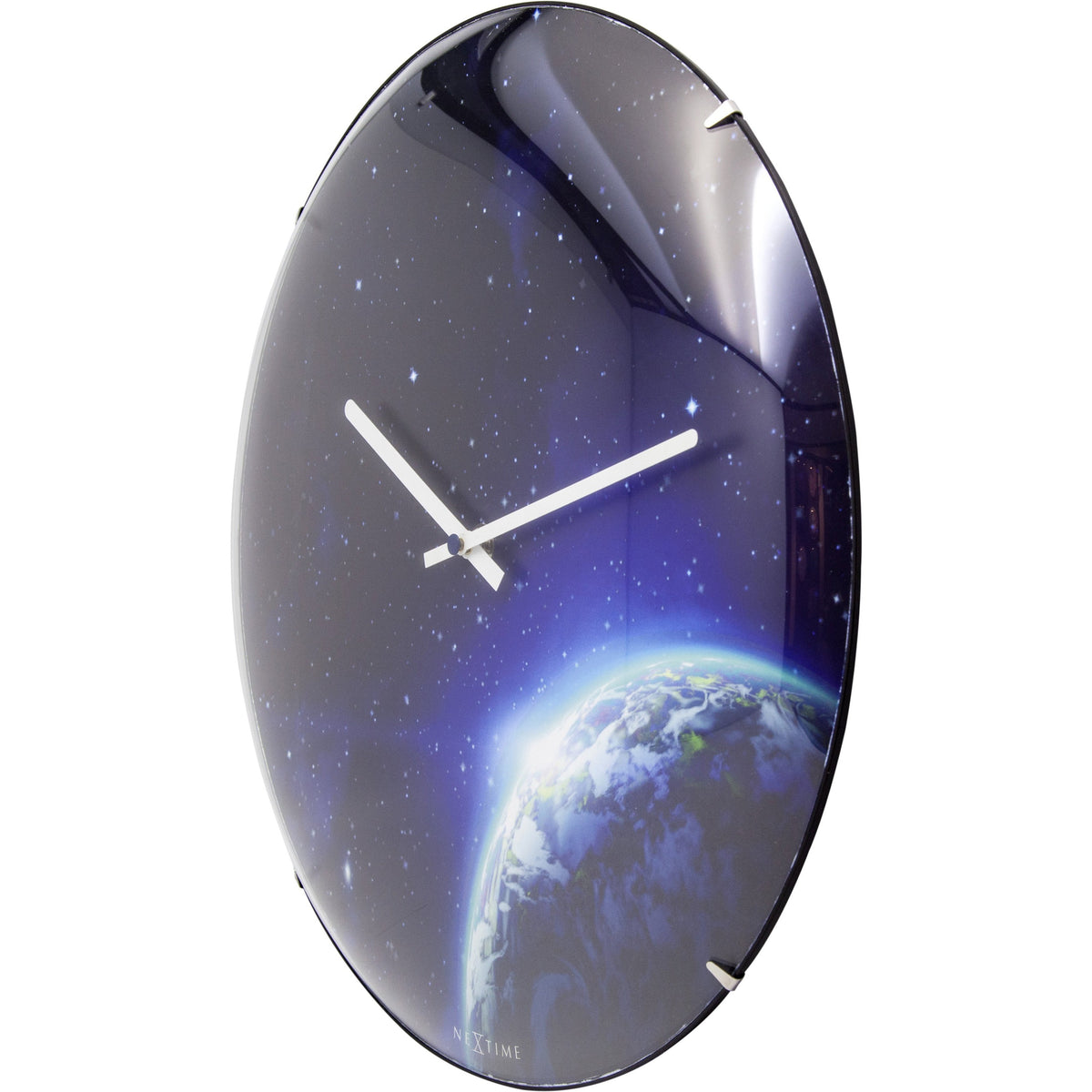NeXtime - Wall clock - Ø 35 cm - Dome Glass - Glow-in-the-dark-  &#39;Globe dome&#39;