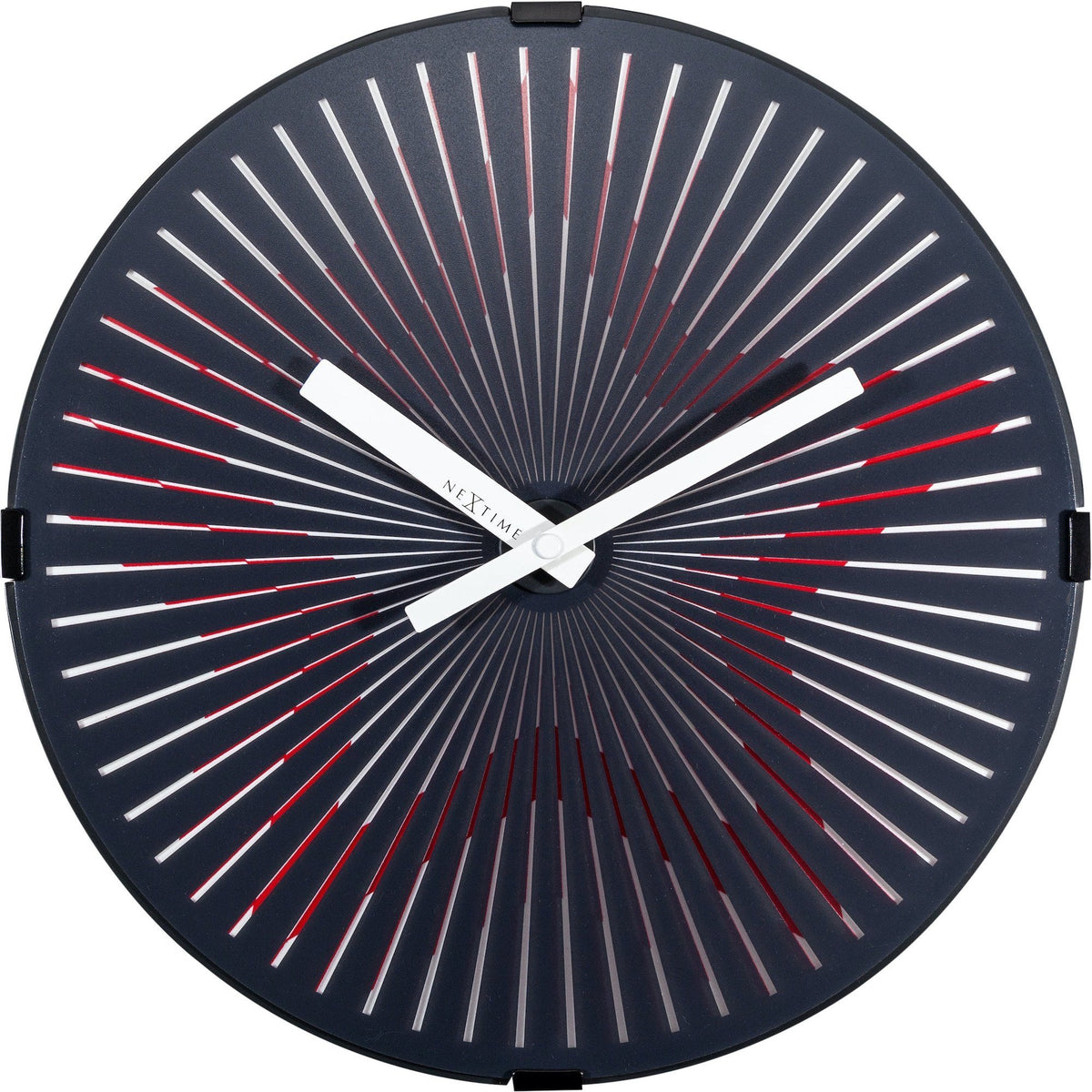 NeXtime - Wall clock- Ø 30 cm – Plastic – Motion clock-  Red – &#39;Motion Star – Red&#39;