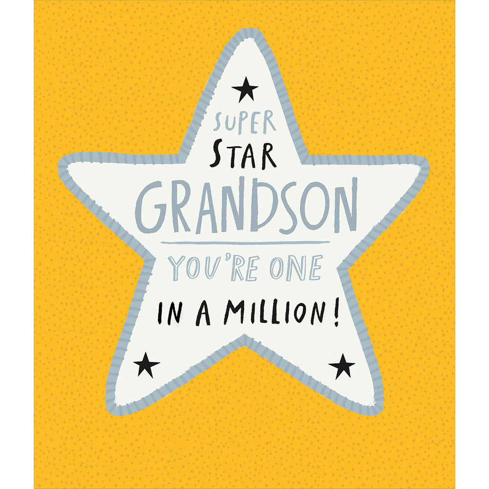 Super Star Grandson Birthday Greetings Card