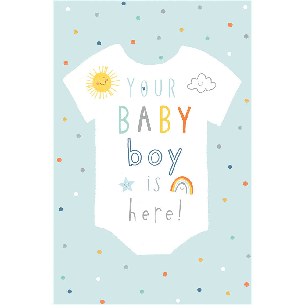 Baby Boy is Here Greetings Card
