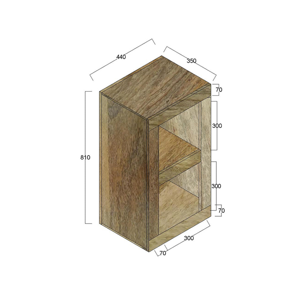 Dakota Mango Wood Double Cube Display Unit