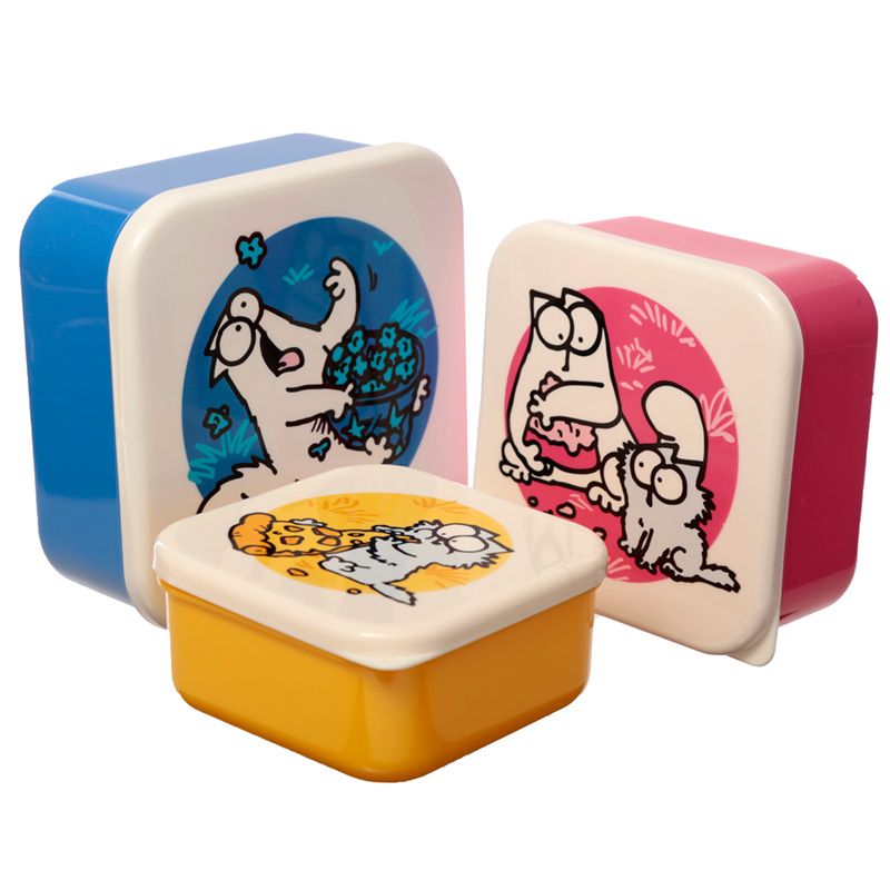 Set of 3 Lunch Box Snack Pots M/L/XL - Simon&#39;s Cat