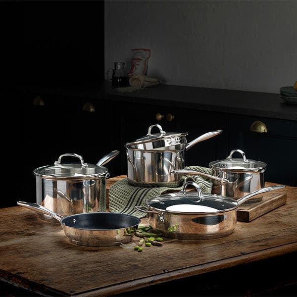 Stellar Profile 5 Piece Draining Saucepan Set