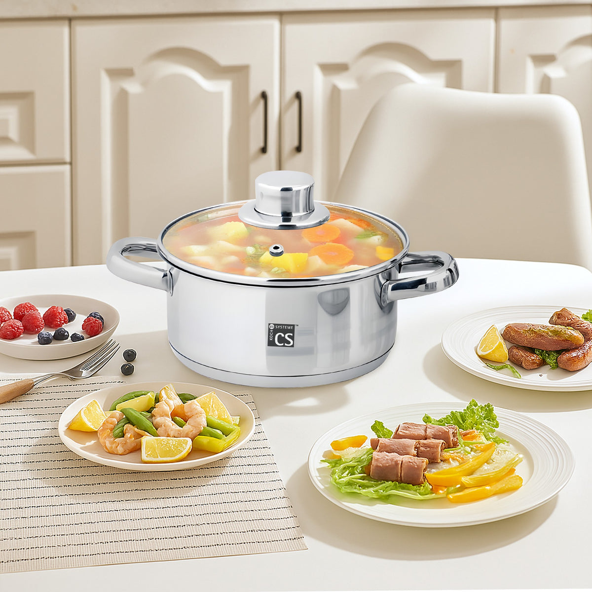 Belm Stainless Steel Cookware, Utensil & Accessories Set - 16 Piece