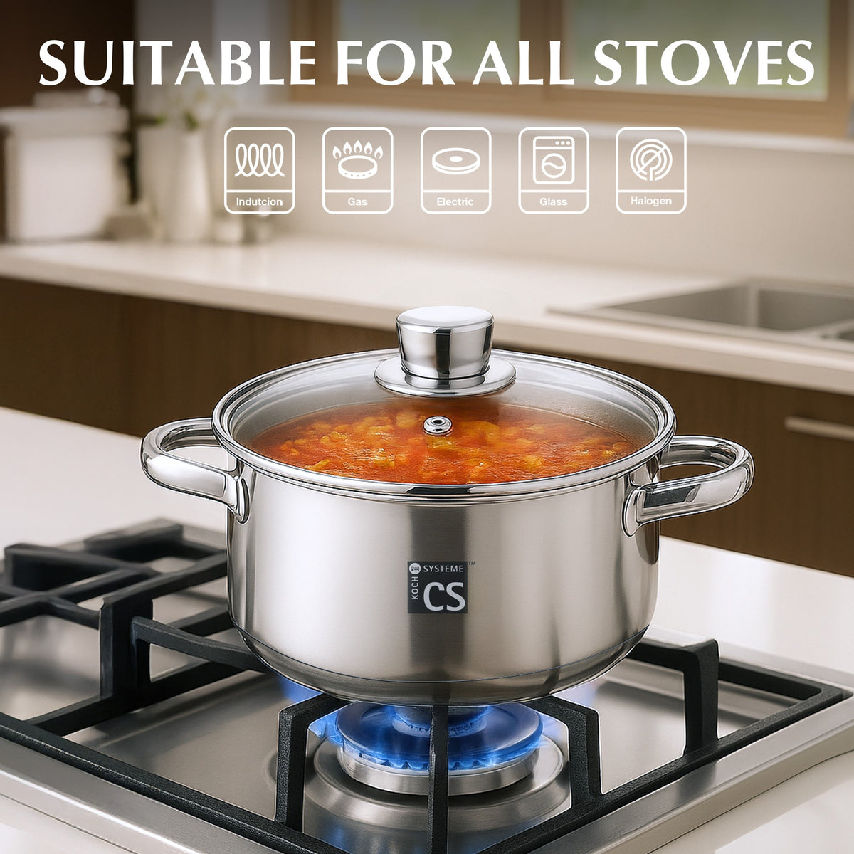 Belm Stainless Steel Cookware, Utensil & Accessories Set - 16 Piece