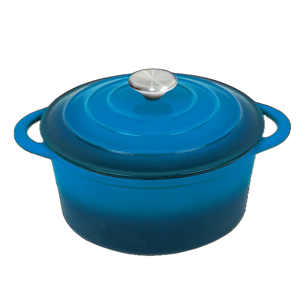 Cast Iron Casserole Dish in Blue - 26cm