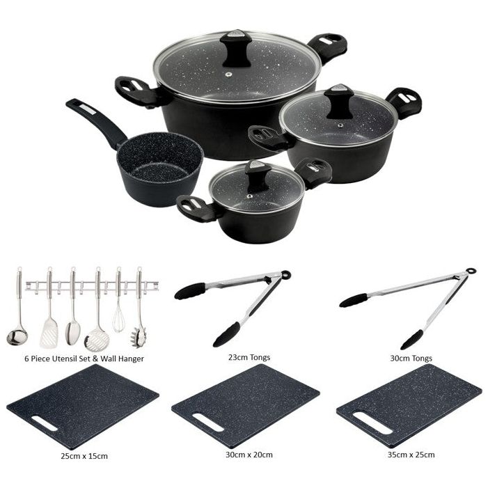 Marburg Non-Stick Cookware, Utensil & Accessory 16 Piece Bundle