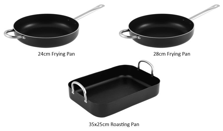 Solaris Pro Roast, Small Deep Frying Pan and Utensil Accessory Set - 15 Pieces