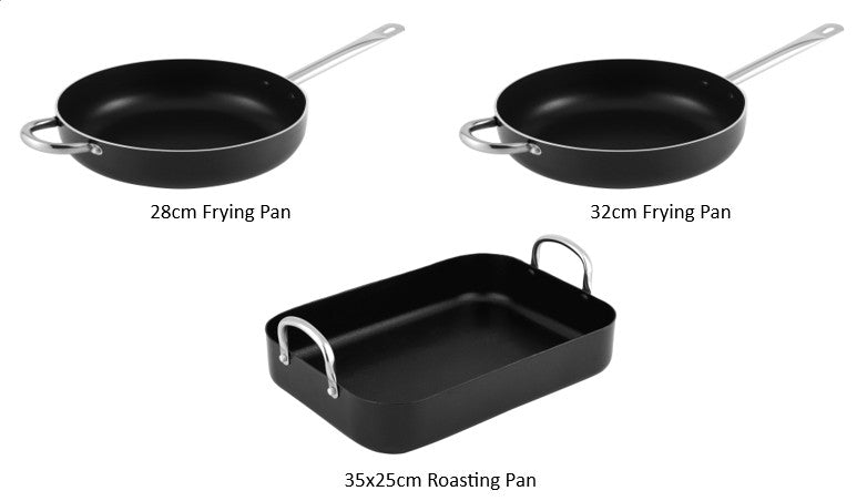 Solaris Pro Roast, Large Deep Frying Pan and Utensil Accessory Set - 15 Pieces