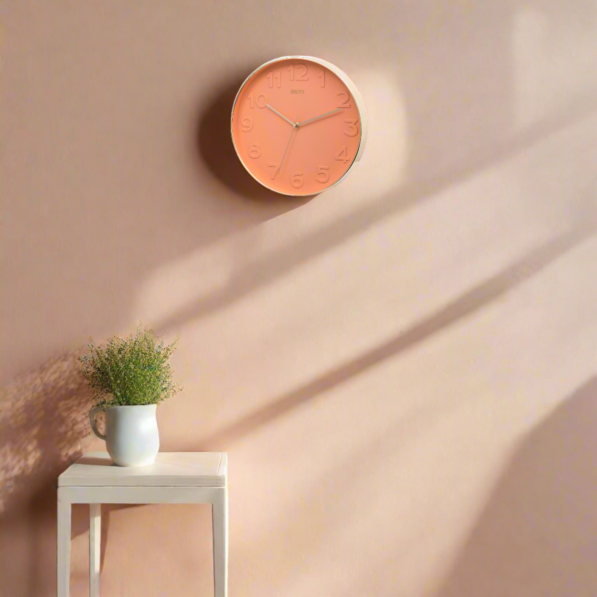 Bergen 30cm Wall Clock - Peach & Gold