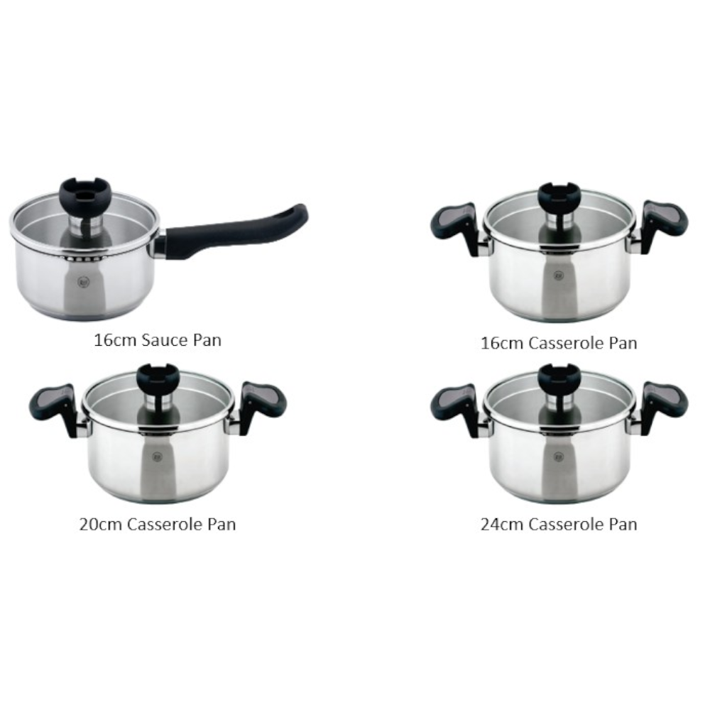 Aron Stainless Steel Pan Set & Frying Pan Set Bundle