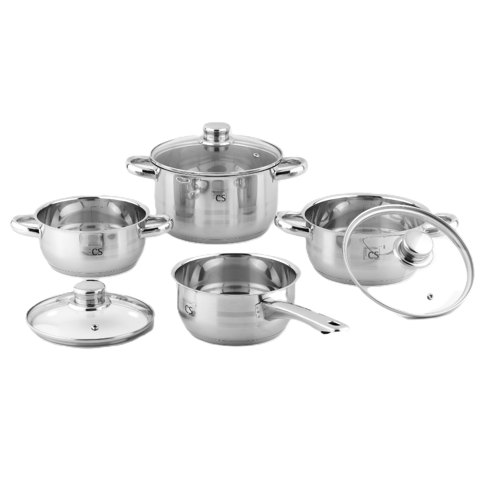 Belm Stainless Steel Cookware, Utensil & Accessories Set - 16 Piece
