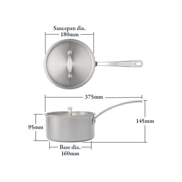 Stellar Eclipse 18cm Tri-Ply Saucepan