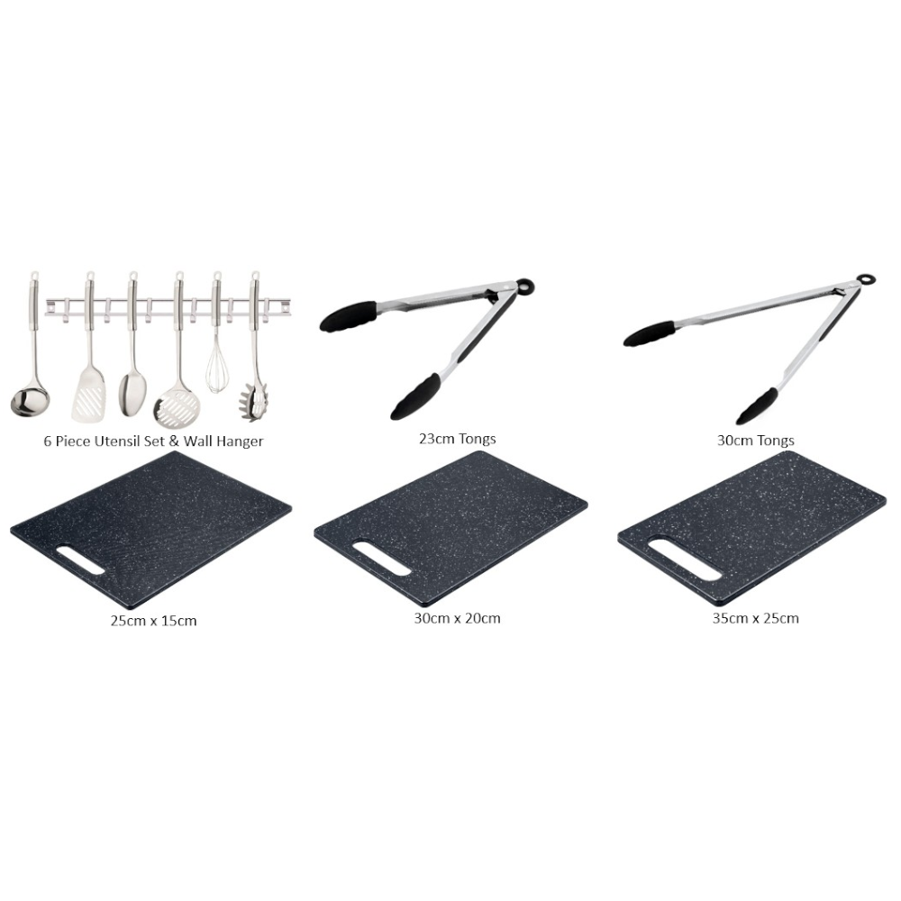 Beckum Stainless Steel Cookware, Utensil and Accessory 16 Piece Bundle