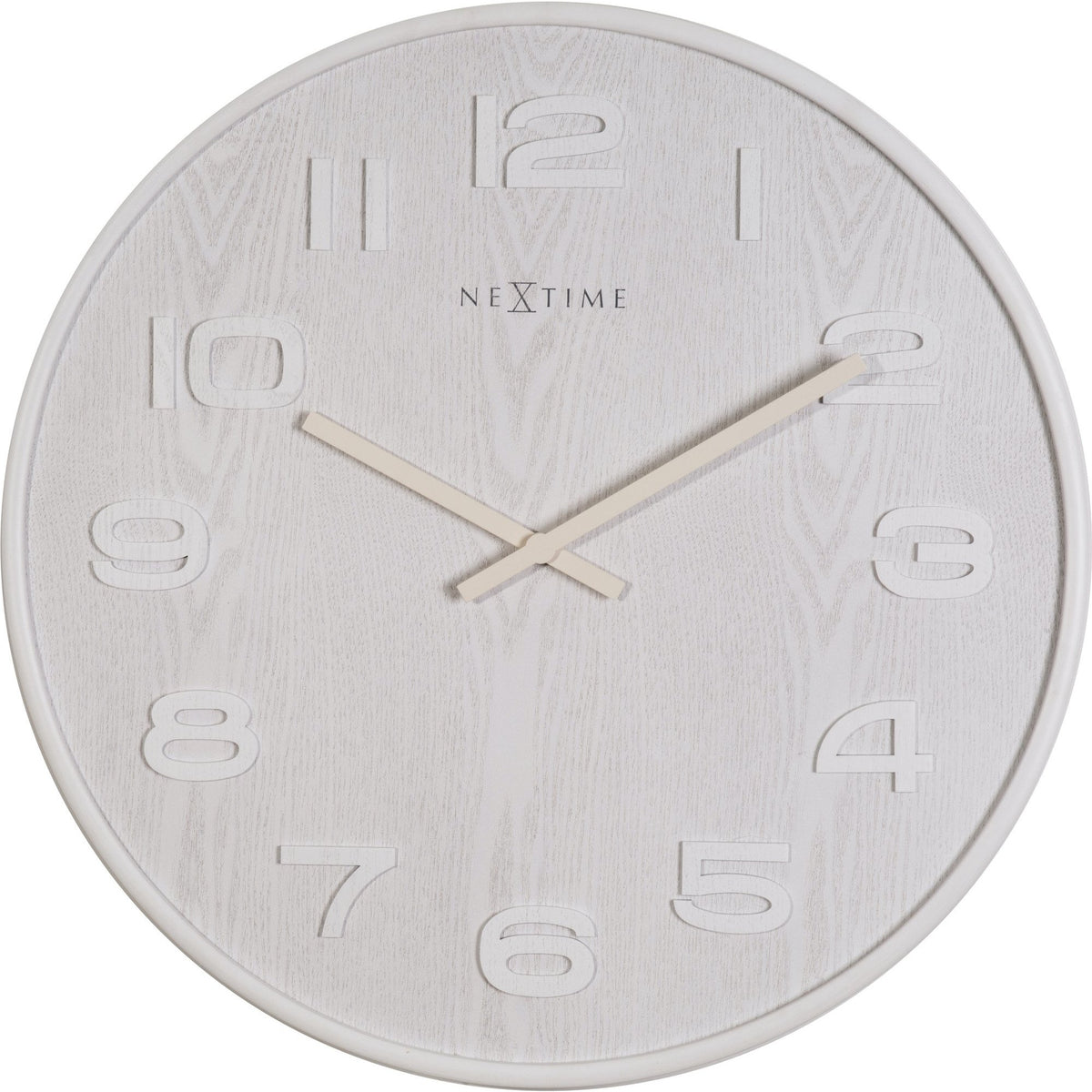 NeXtime - Wall clock – 52.8 x 3 cm - Wood - White - &#39;Wood Wood Big&#39;