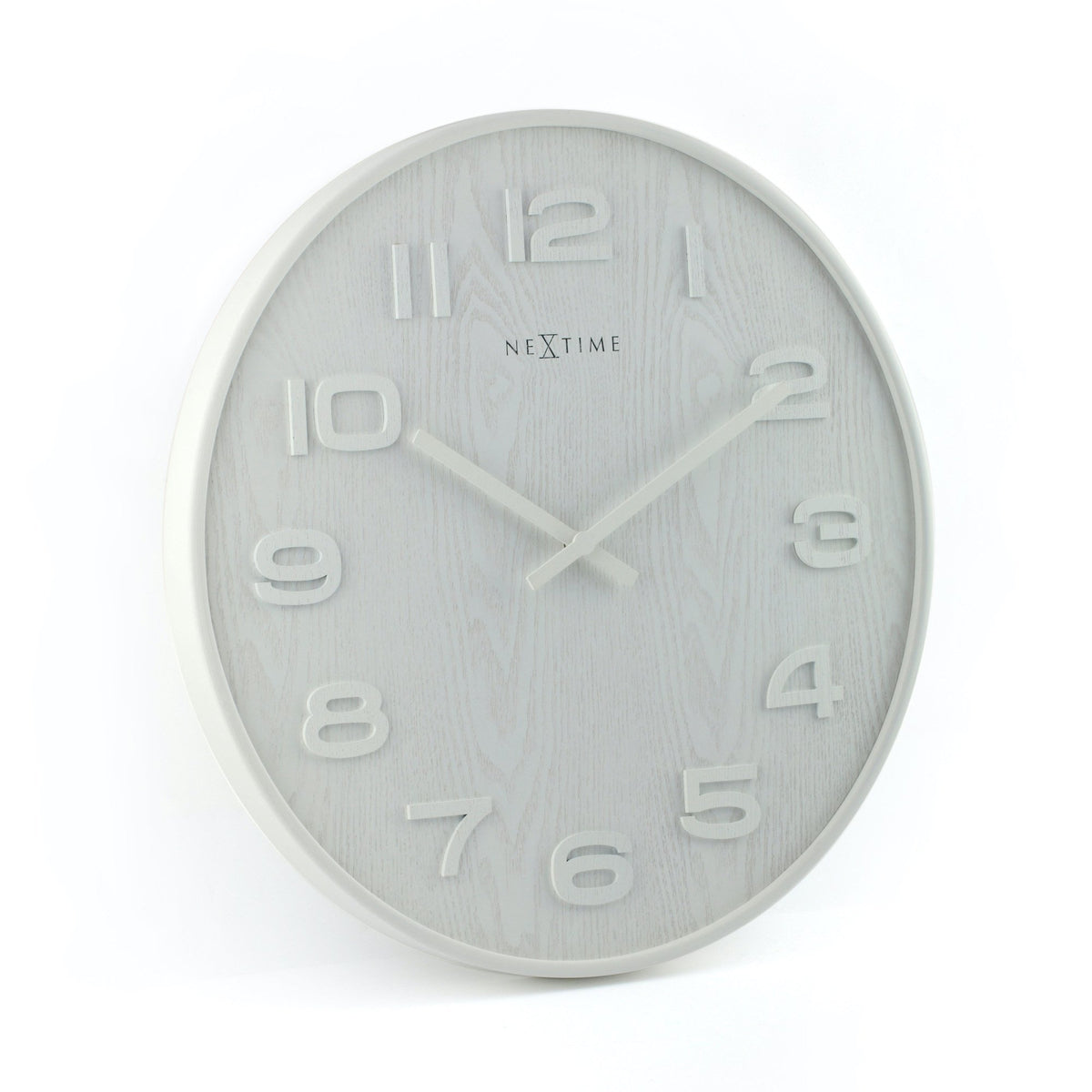 NeXtime - Wall clock – 52.8 x 3 cm - Wood - White - &#39;Wood Wood Big&#39;