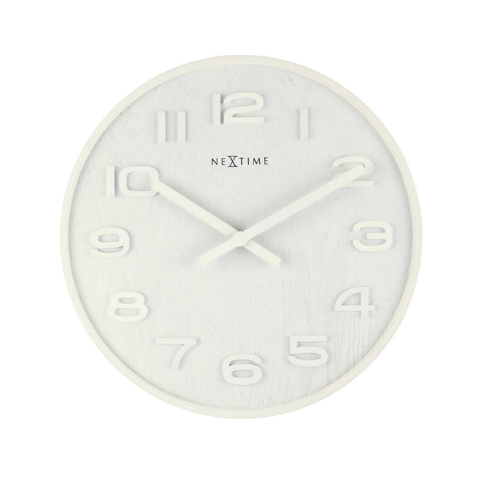 NeXtime - Wall clock – 52.8 x 3 cm - Wood - White - 'Wood Wood Big'