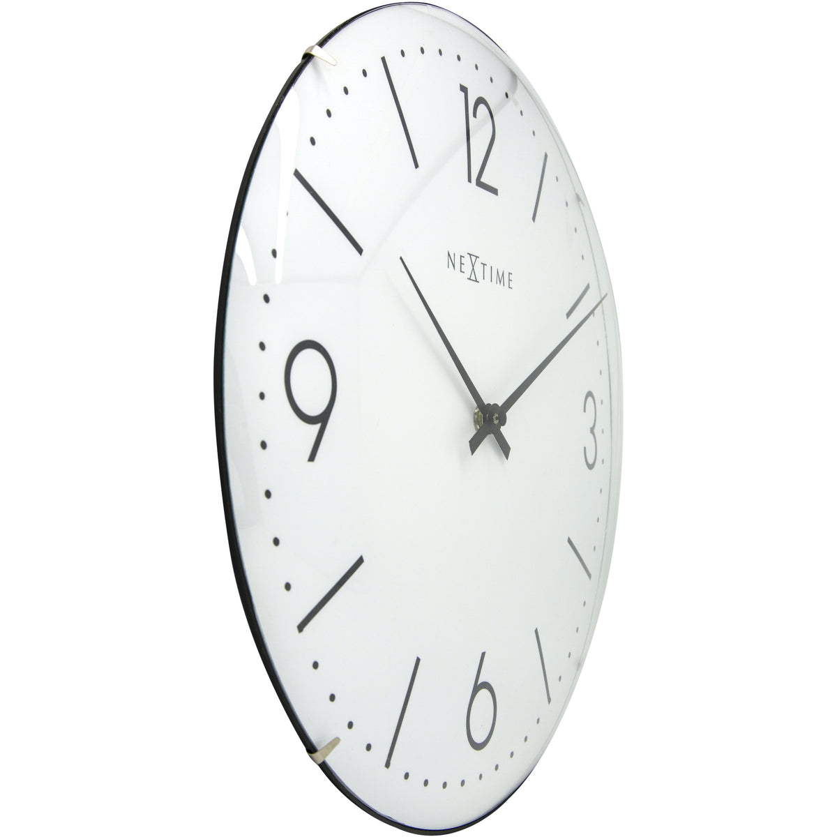 NeXtime - Wall clock - Ø 35 cm  - Dome Glass - White- &#39;Basic Dome&#39;