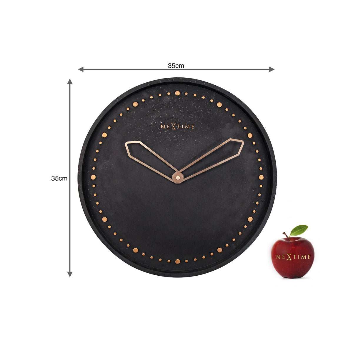 NeXtime - Wall clock - Ø 35 cm - Polyresin – Black – &#39;Cross&#39;
