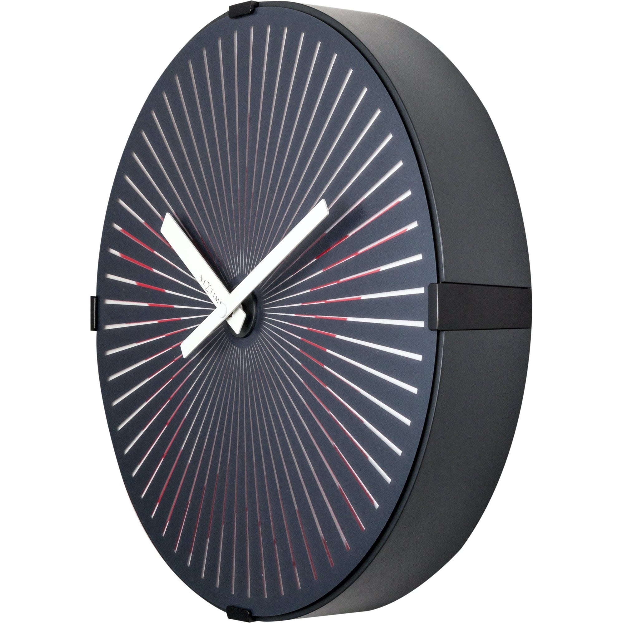 NeXtime - Wall clock- Ø 30 cm – Plastic – Motion clock-  Red – 'Motion Star – Red'