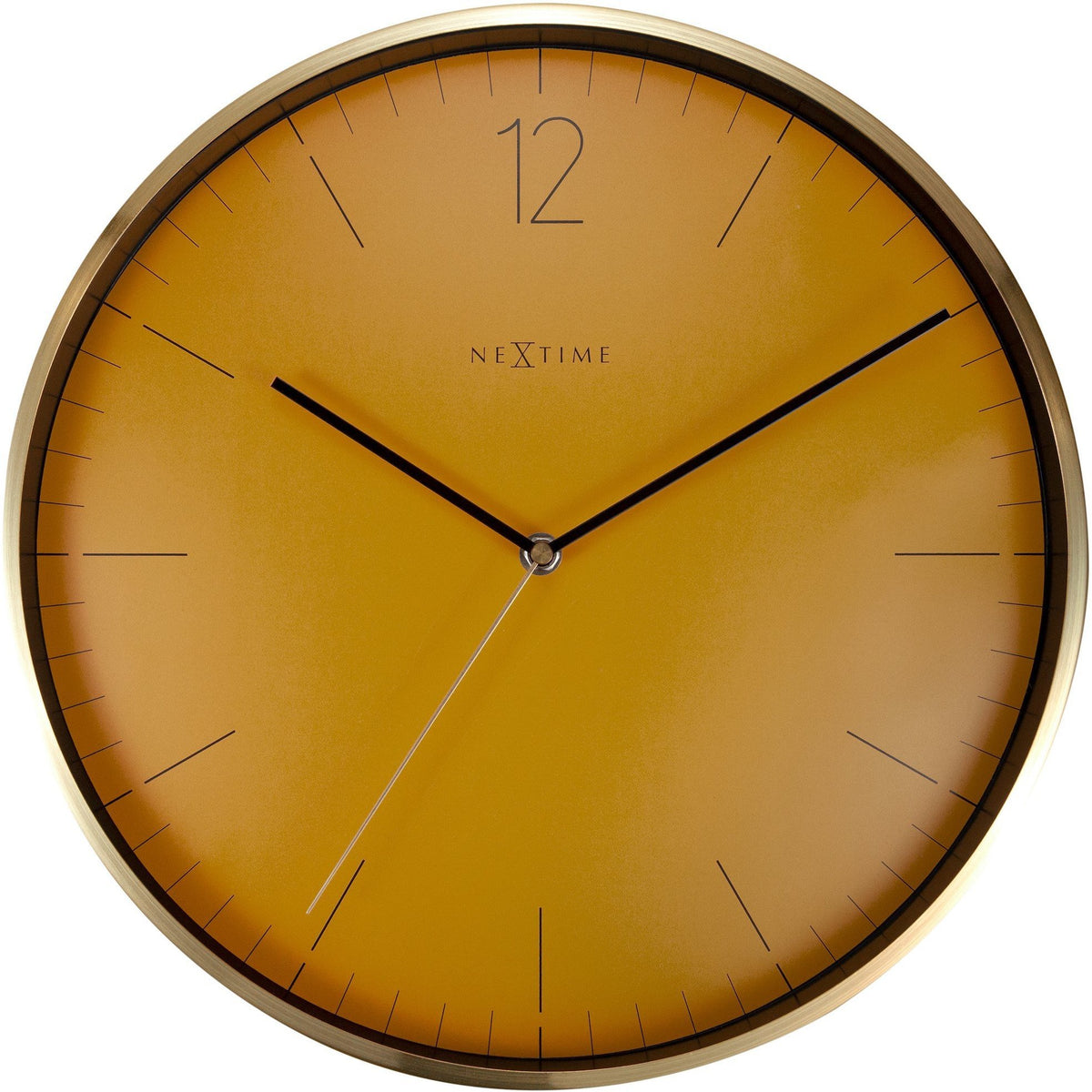 NeXtime- Wall clock - Ø 34 cm - Glass / Metal - Fruity Manderin - &#39;Essential Gold&#39;