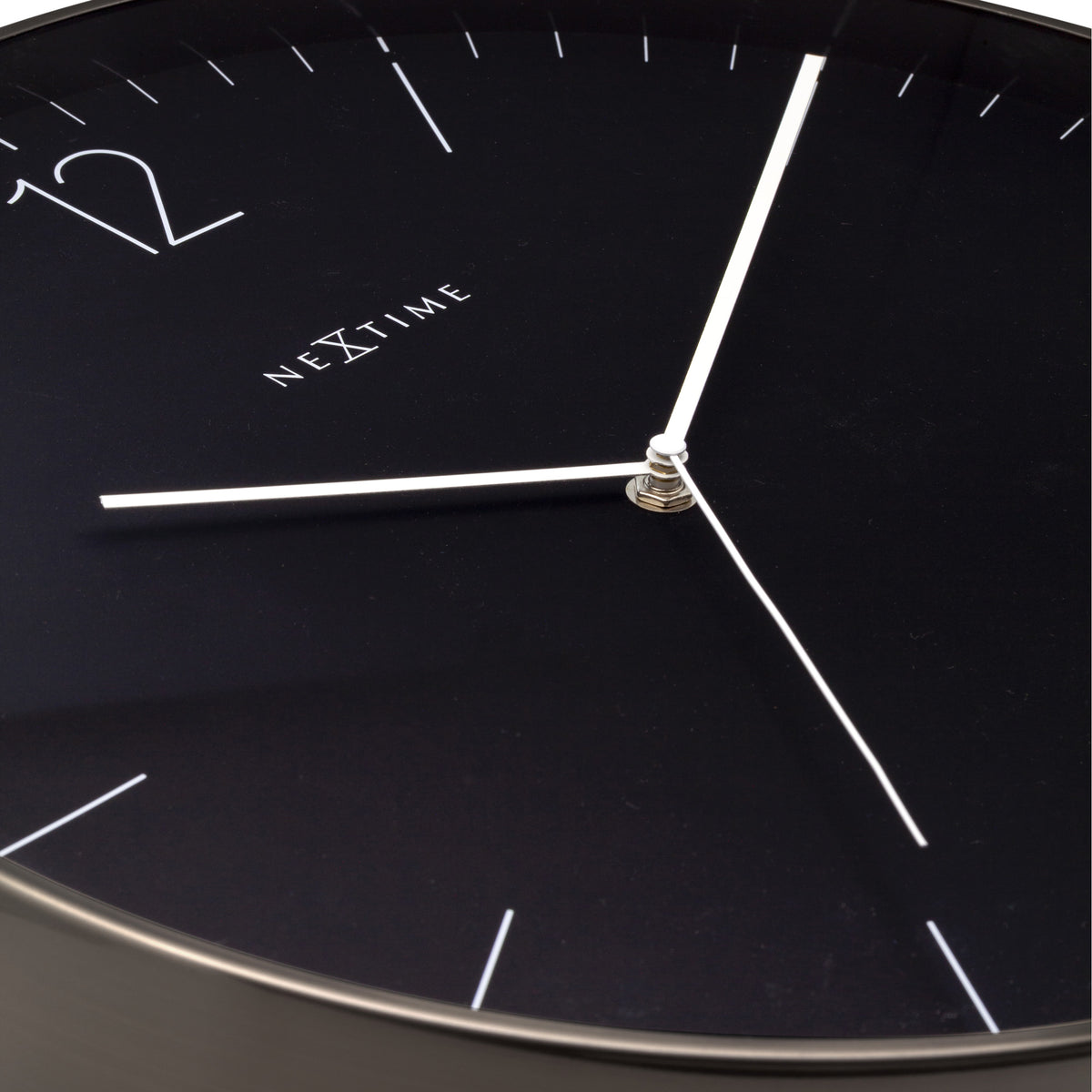 NeXtime - Wall clock – Ø 40cm - Metal &amp; Glass - Black &amp; Gold - &#39;Very Essential&#39;