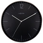 Black & Grey 40cm Wall Clock - Metal & Glass 