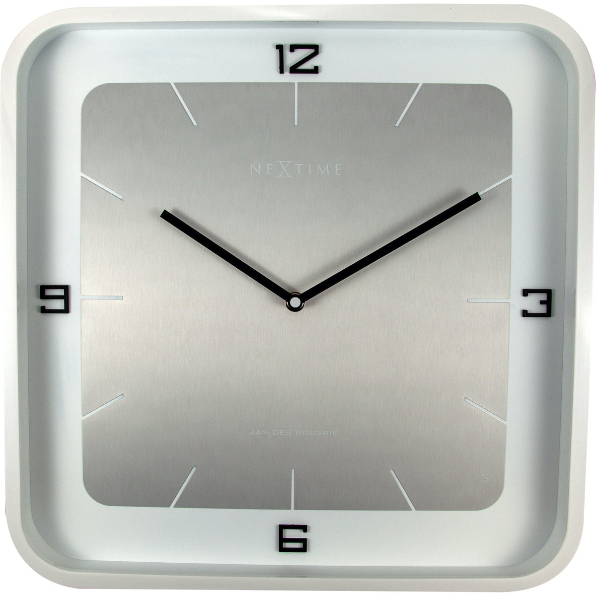 NeXtime - Wall clock - 40 x 40 x 4 cm - Wood - White - &#39;Square Wall&#39;