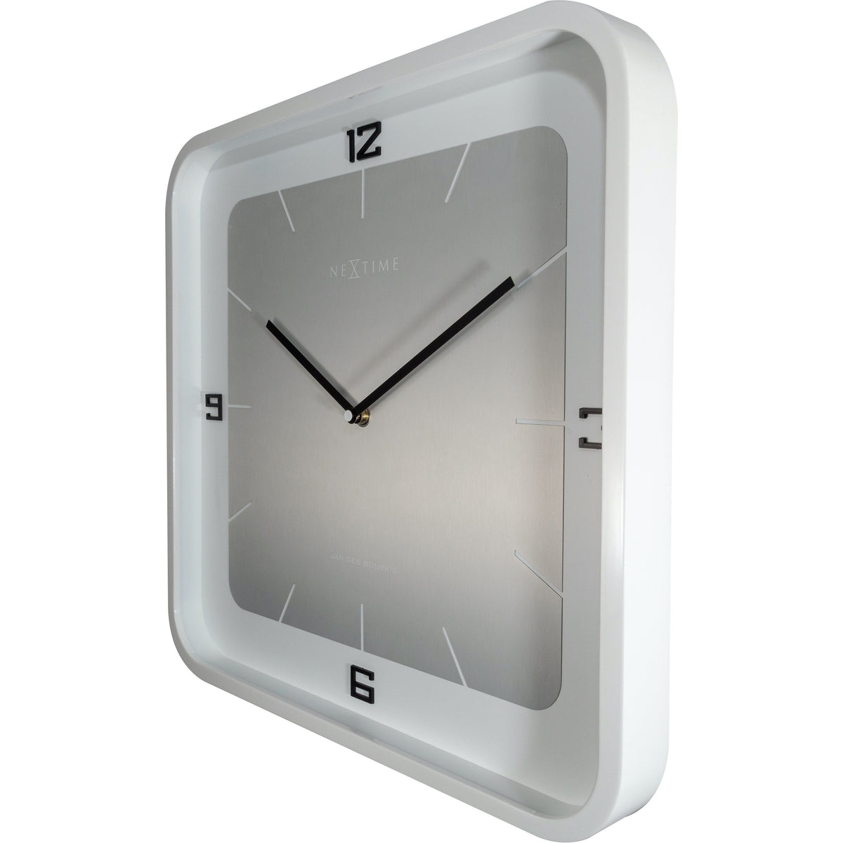 NeXtime - Wall clock - 40 x 40 x 4 cm - Wood - White - &#39;Square Wall&#39;
