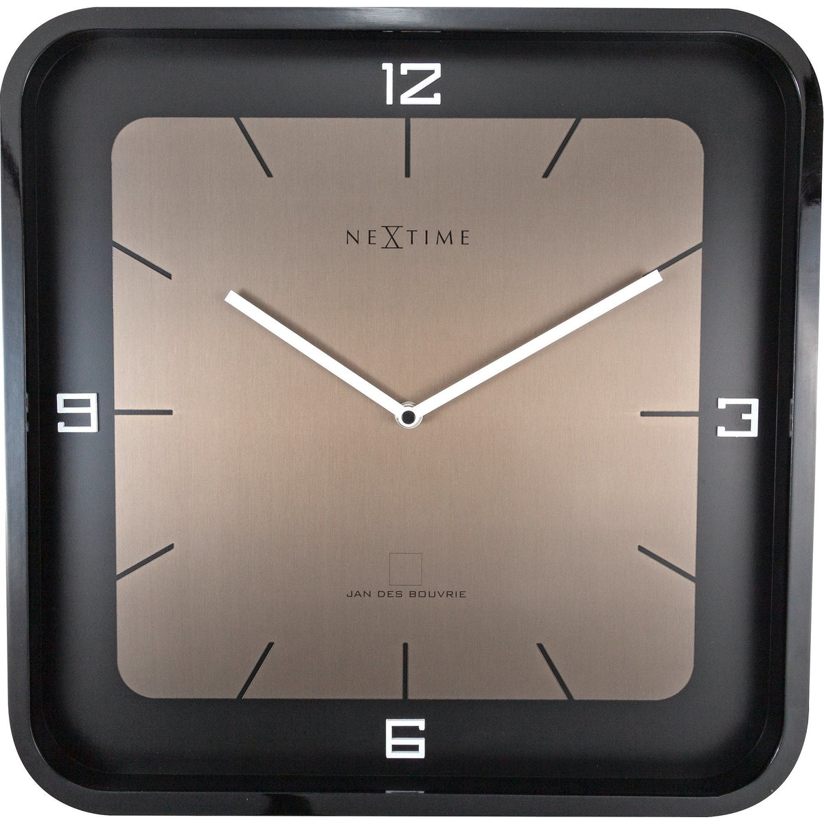 NeXtime - Wall clock - 40 x 40 x 4 cm - Wood - Black - &#39;Square Wall&#39;