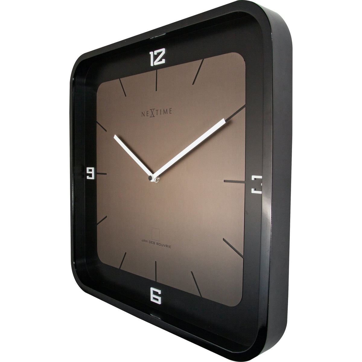 NeXtime - Wall clock - 40 x 40 x 4 cm - Wood - Black - &#39;Square Wall&#39;