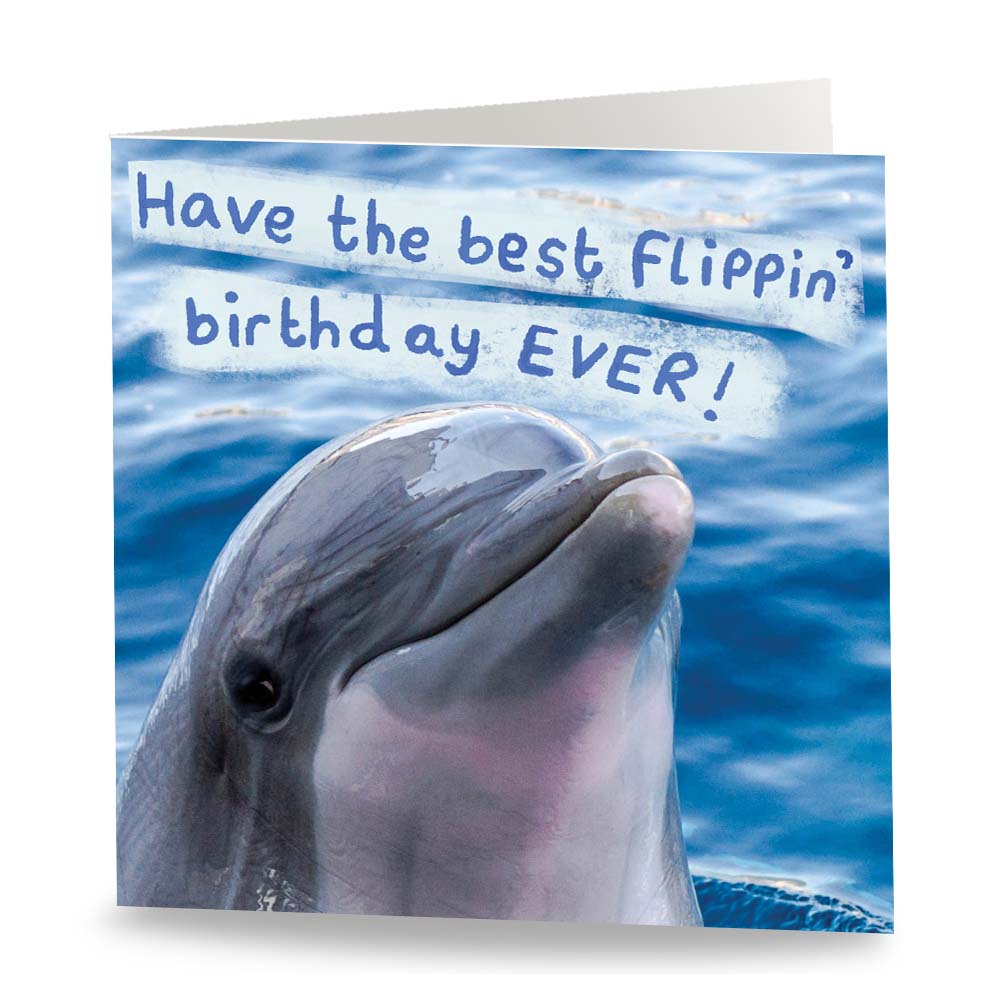 Flippin' Birthday Dolphin Card Front