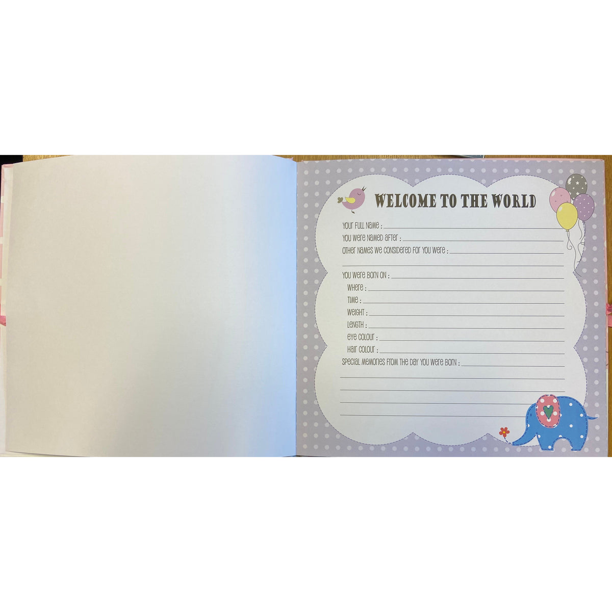 Baby Record Book in Pink