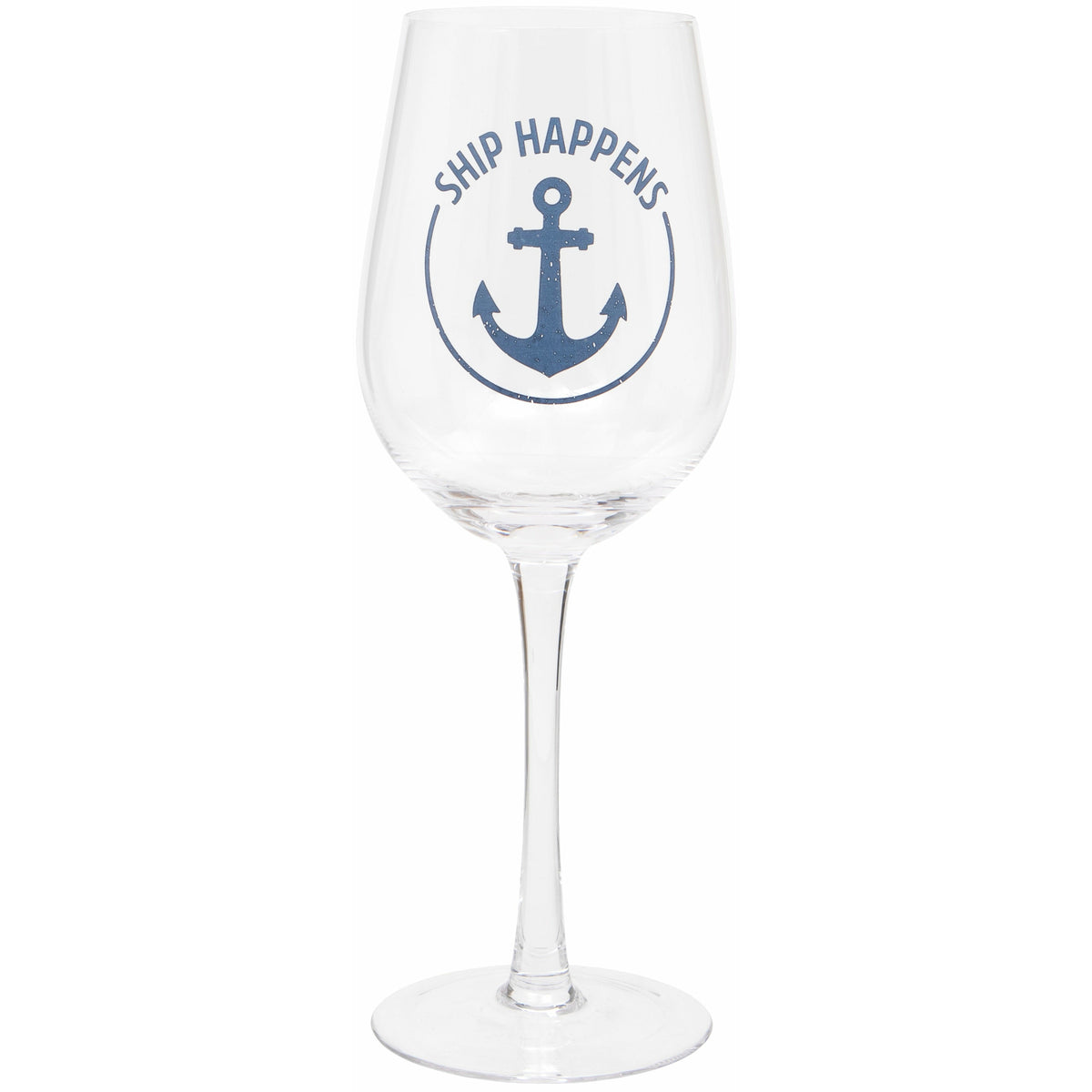 &#39;Ship Happens&#39; Wine Glass