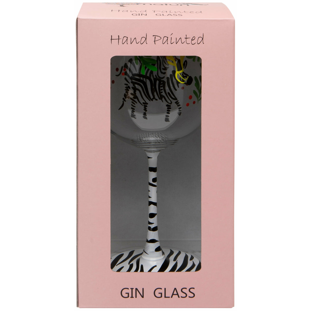 Hand Painted Zebra Gin Glass in Box