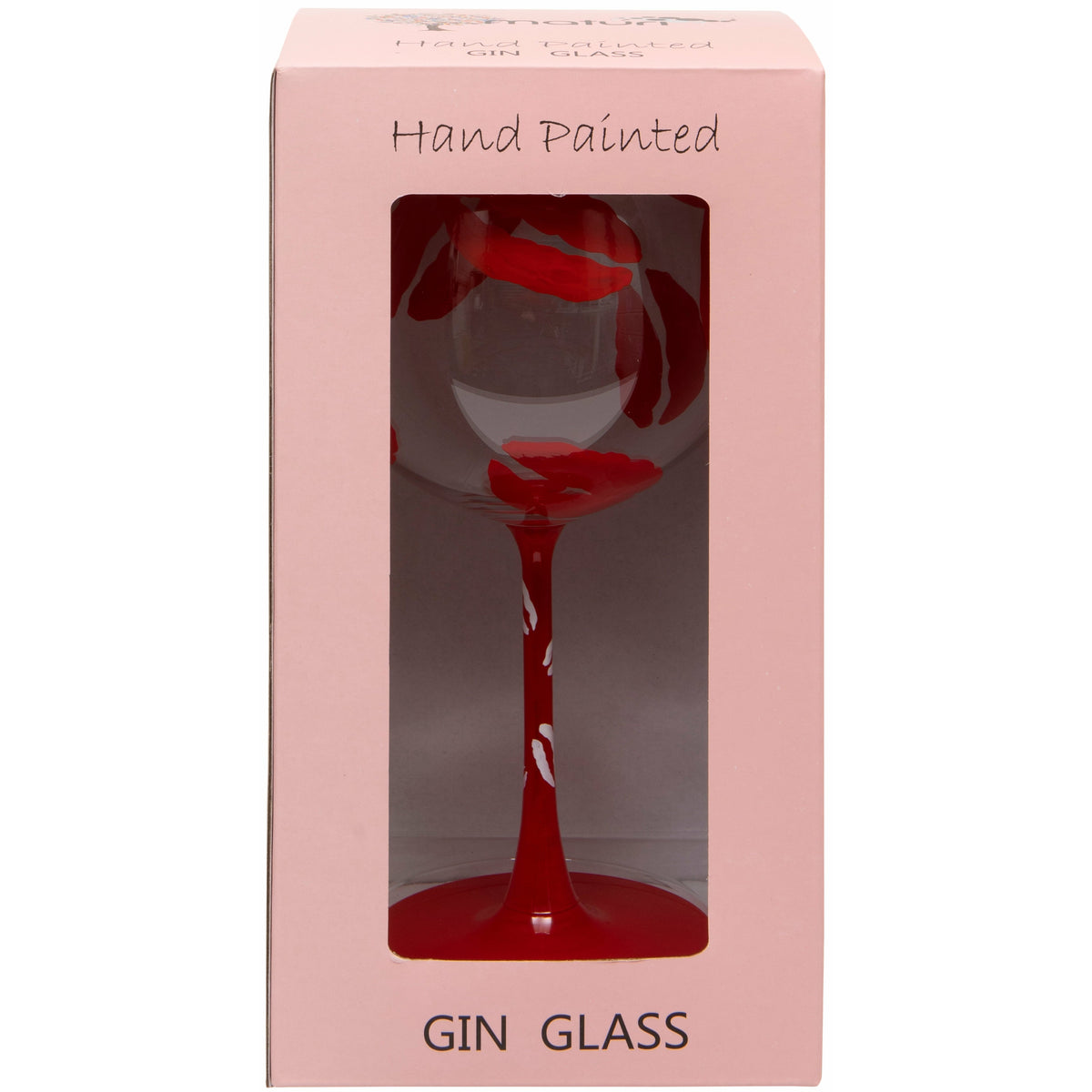 Hand Painted Kiss Gin Glass in Box