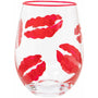 Hand Painted Kiss Stemless Tumbler Glass