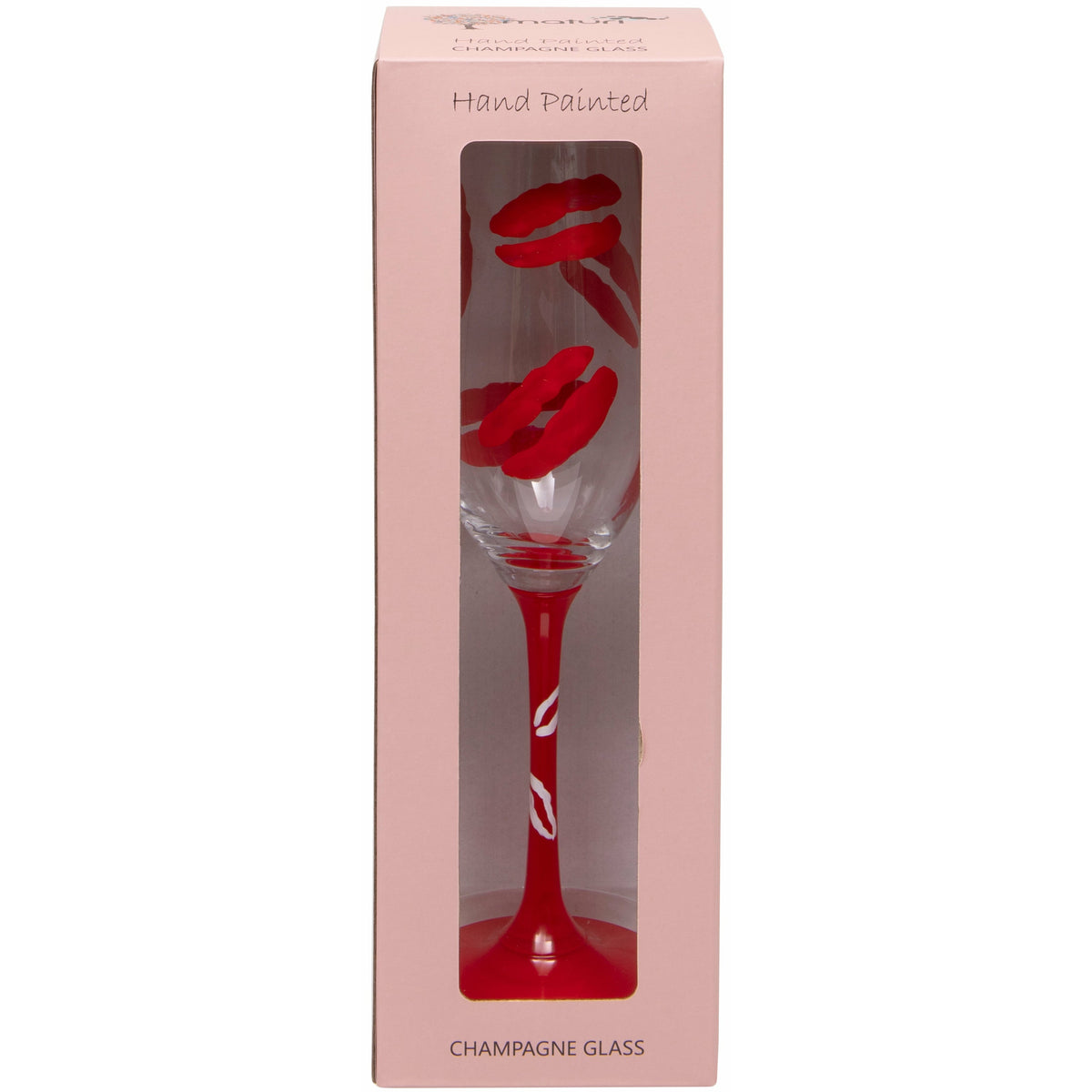 Hand Painted Kiss Champagne Flute in Box