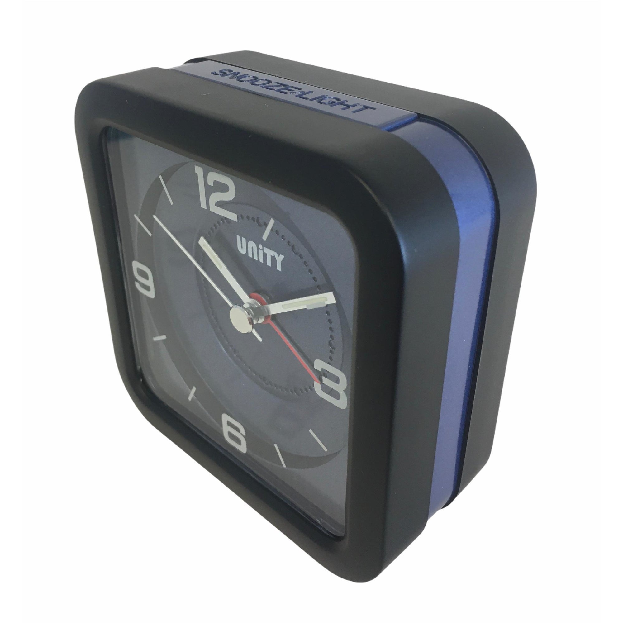 Square Beep Alarm Clock in Blue and Black