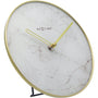 Table / Wall clock 'Marble' Glass 20cm in White