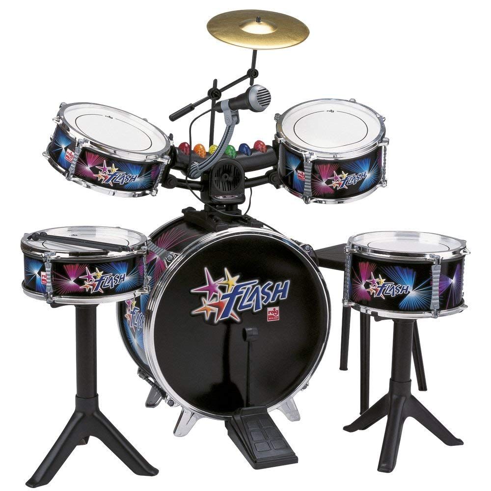 Kids Drum Kit with Lights and Stool