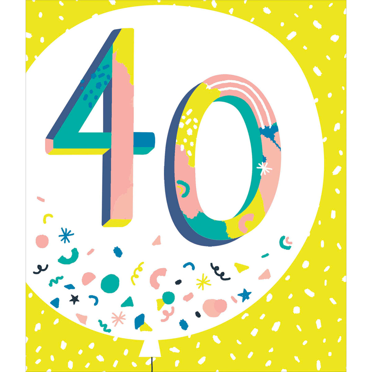 40 Neon Birthday Greetings Card