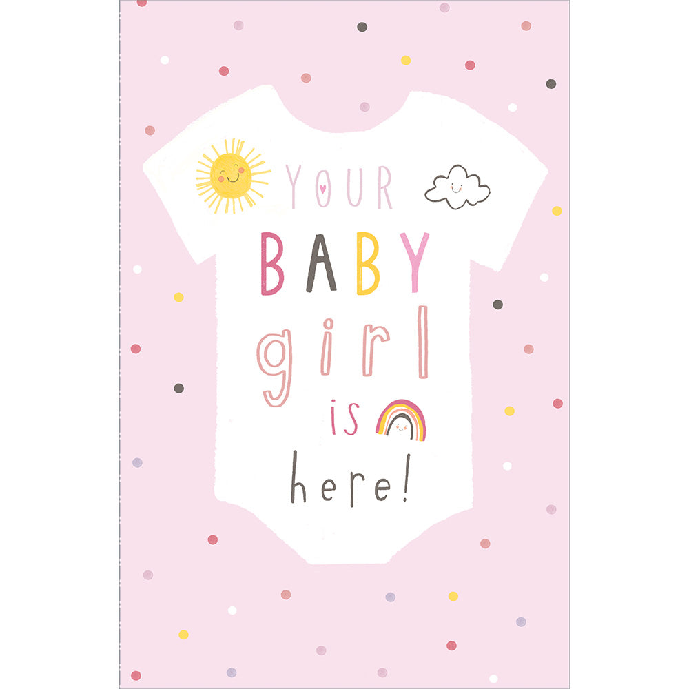 Baby Girl is Here Greetings Card