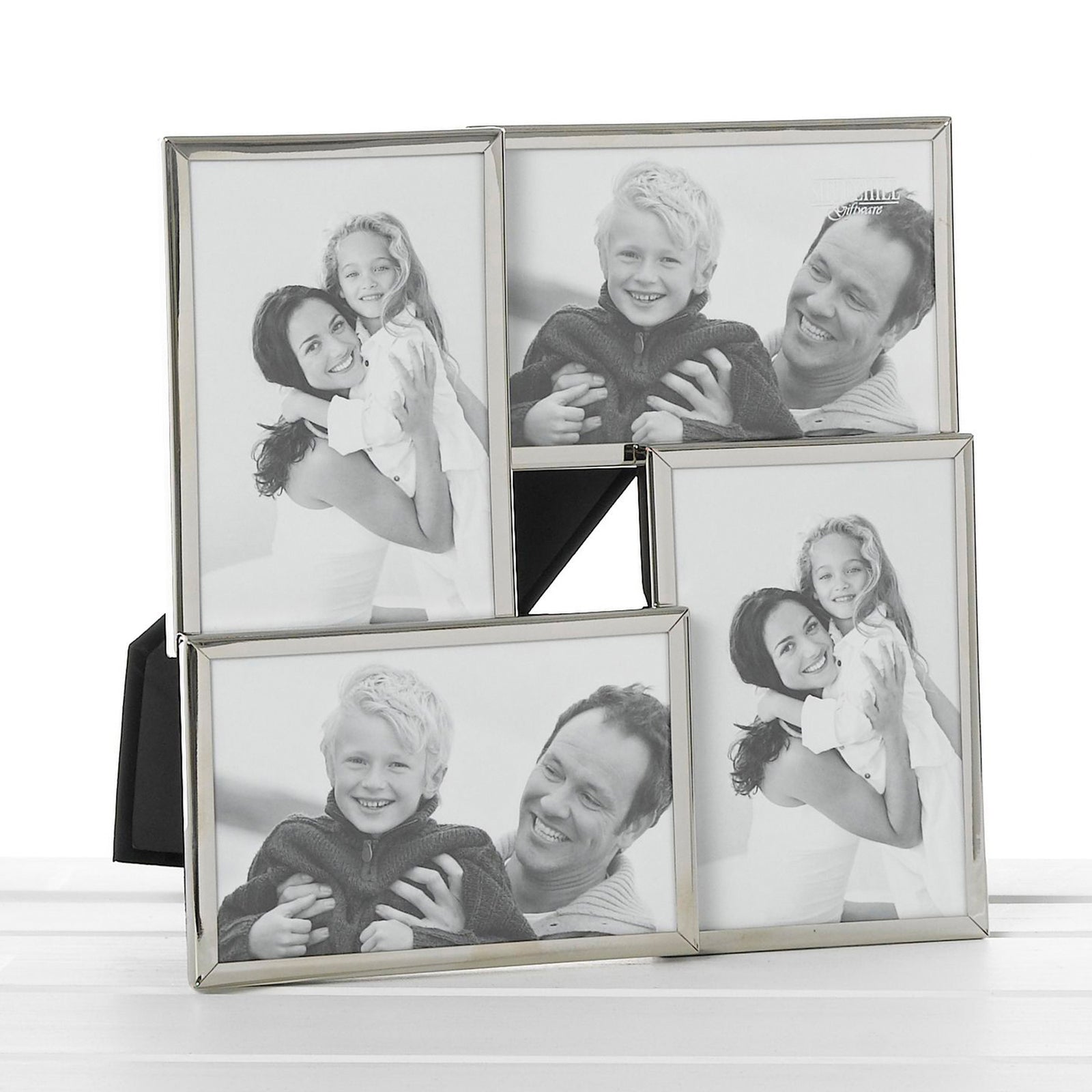 Shiny Silver Collage Photo Frame - 4 Photos