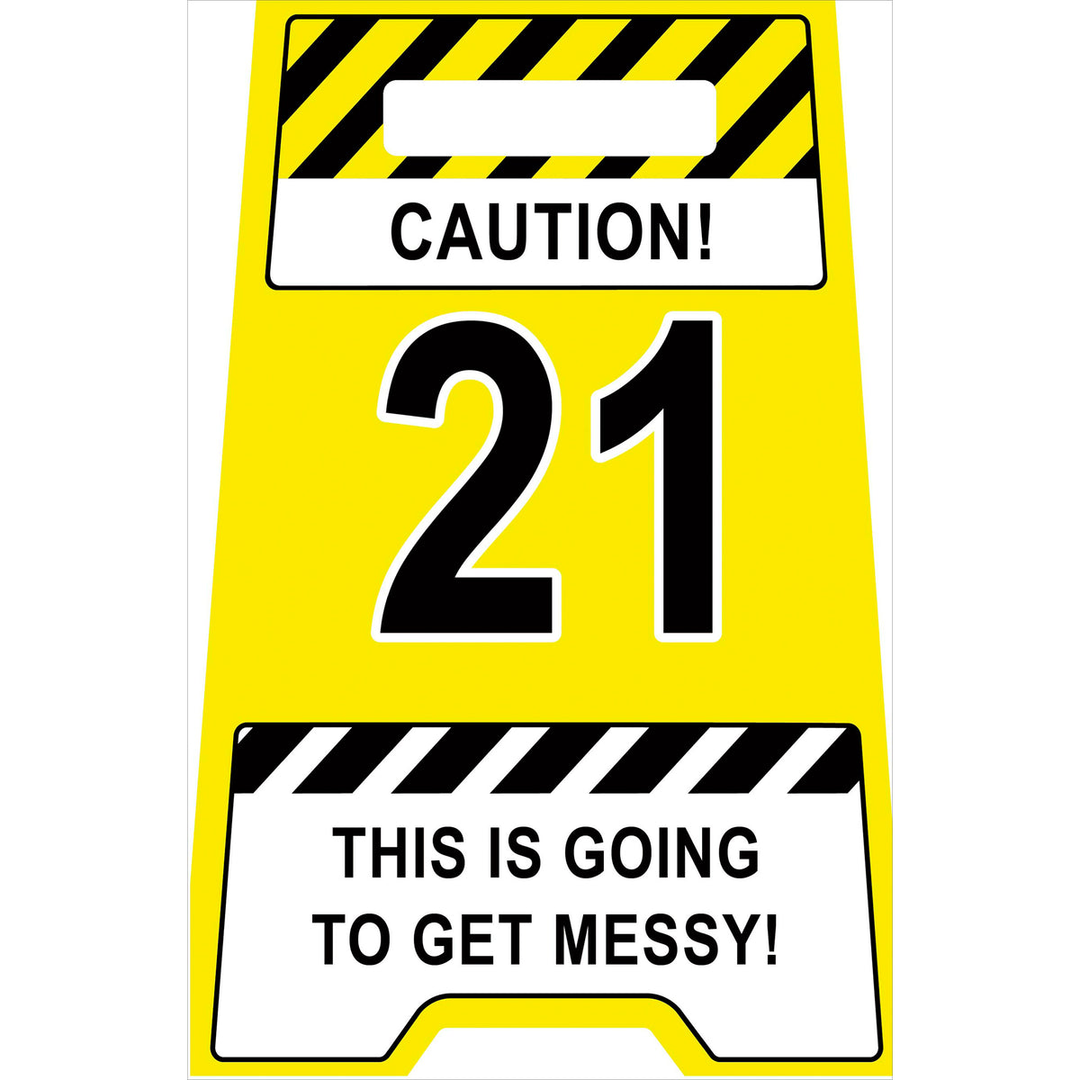 Caution 21 Birthday Greetings Card