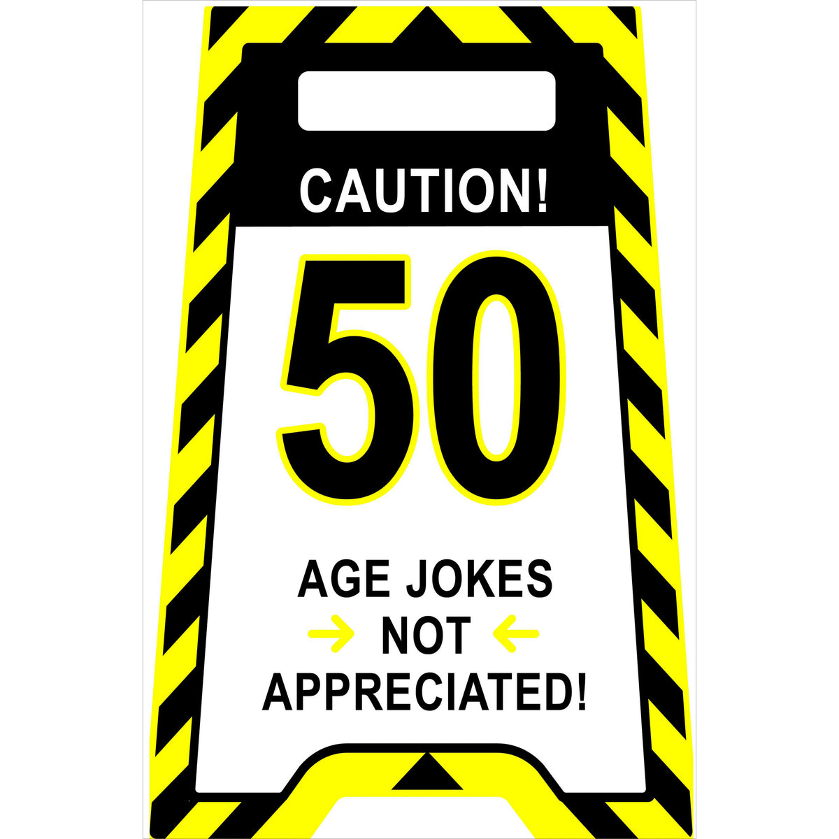 Caution 50 Birthday Greetings Card