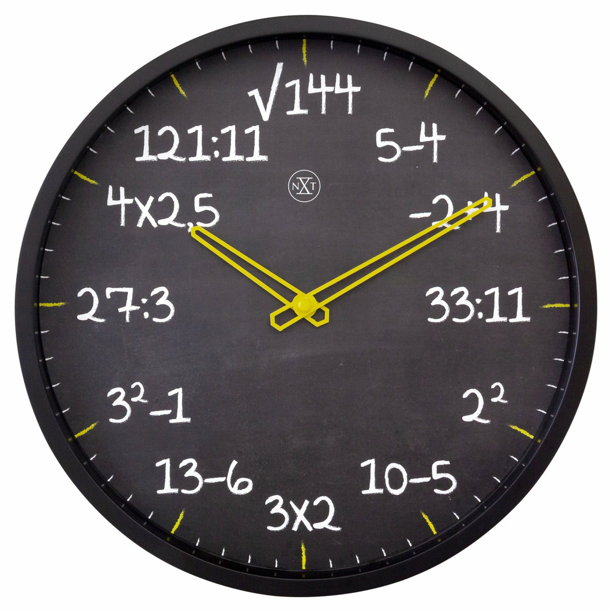 Wall clock 30cm-Silent-Black-Plastic-nXt &quot;Maths&quot;
