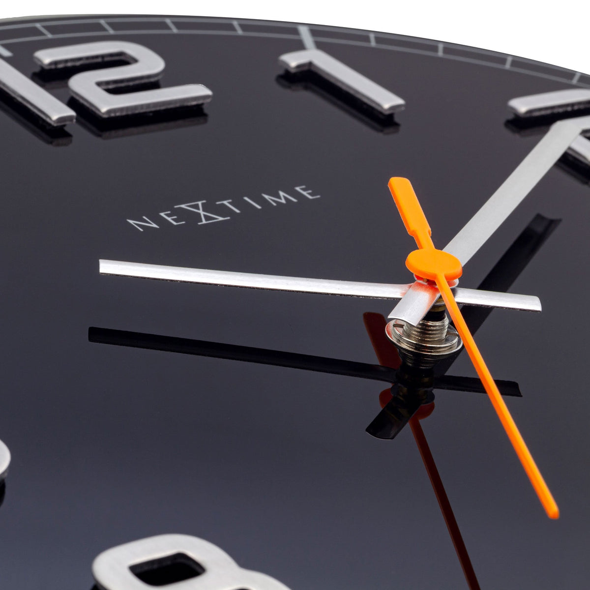 NeXtime - Wall clock – 30 x 3.5 cm - Glass - Black - 'Classy Round'