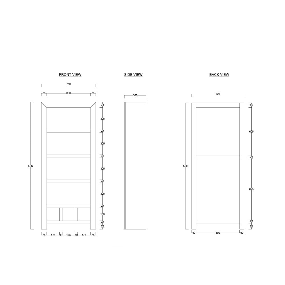 Dakota Light Mango Wood Large Bookcase